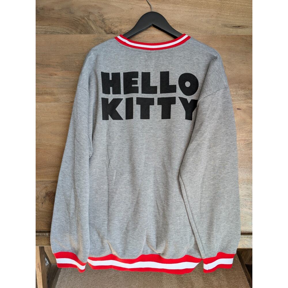 Aeropostale Sweatshirt Womens Large Gray Hello Kitty Graphic Print Crew Neck NWT - Picture 2 of 4